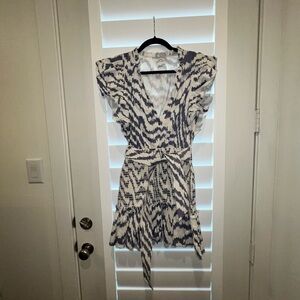 Saylor Blue and White Dress with belt